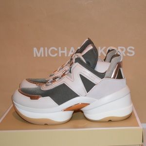 MICHAEL KORS Olympia Canvas Leather Trainer
